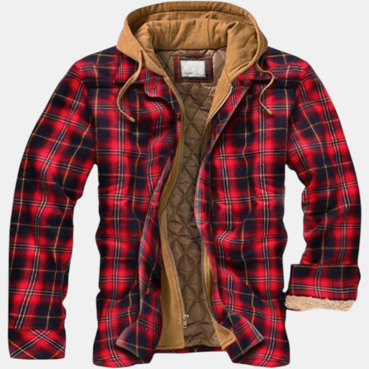 Women's Quilted Lined Hooded Flannel Shirt Jacket