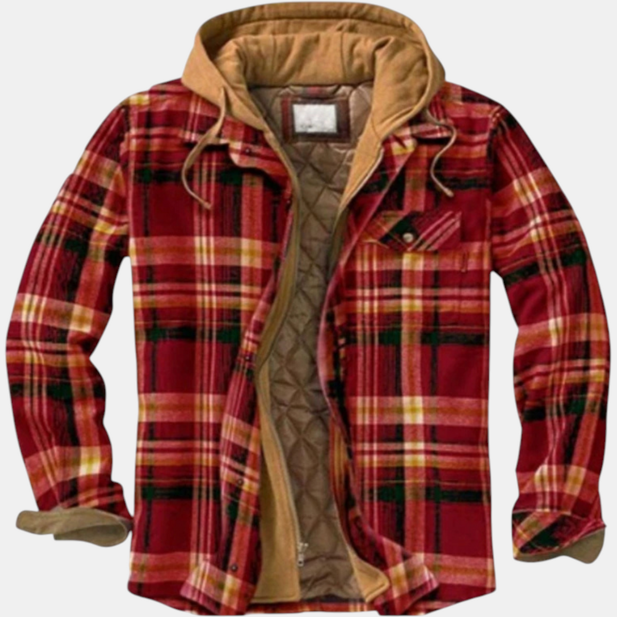 Women's Quilted Lined Hooded Flannel Shirt Jacket