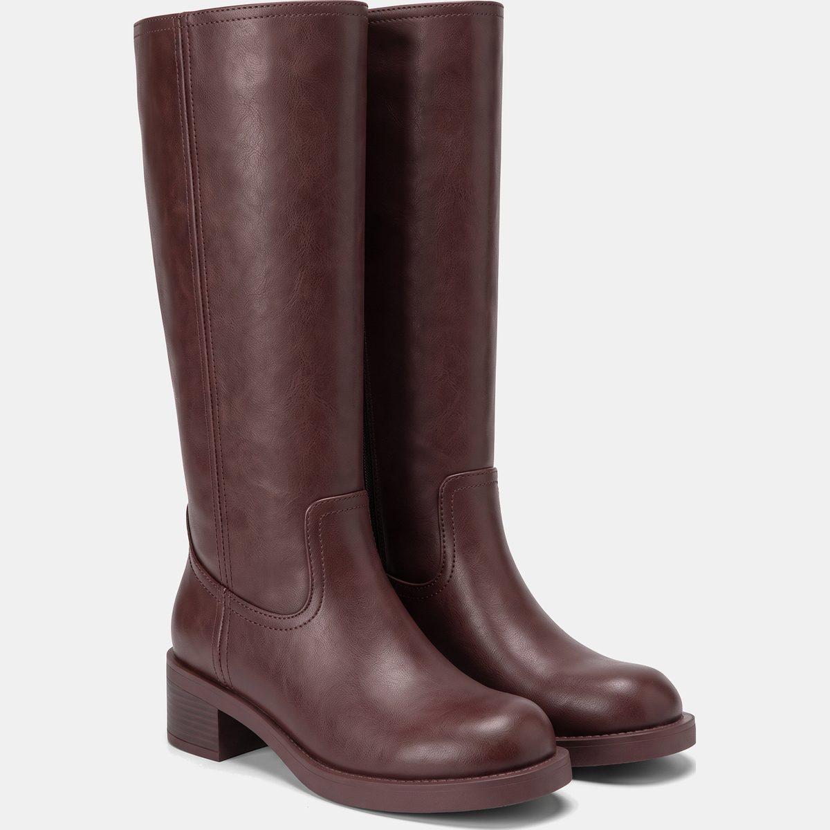 Women's Square Toe Block Heel Knee High Boots
