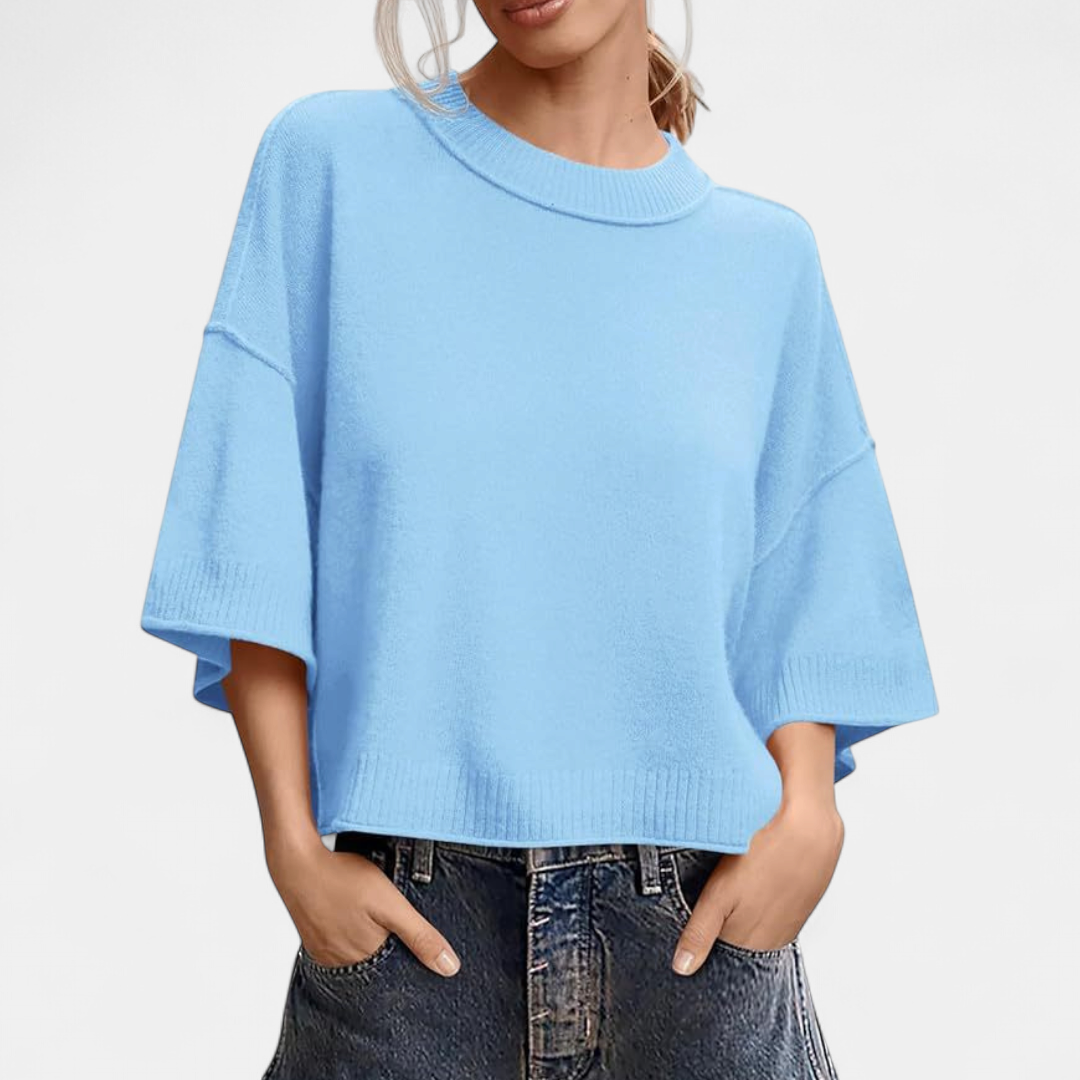 BECCA™ – Casual Knit Short-Sleeve Sweater