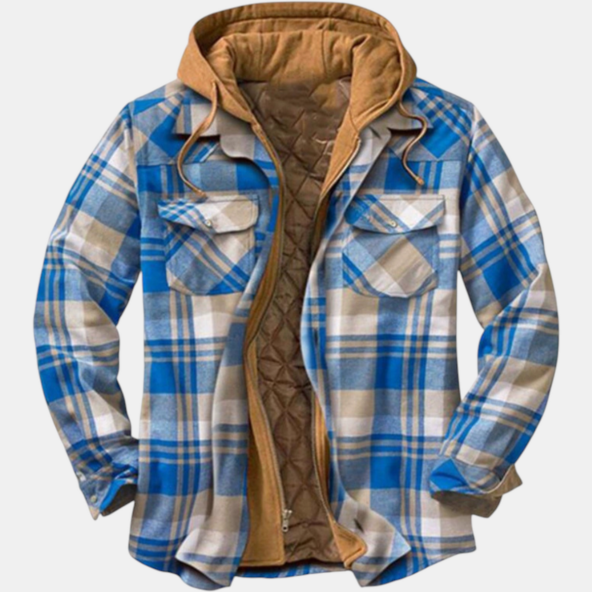 Women's Quilted Lined Hooded Flannel Shirt Jacket