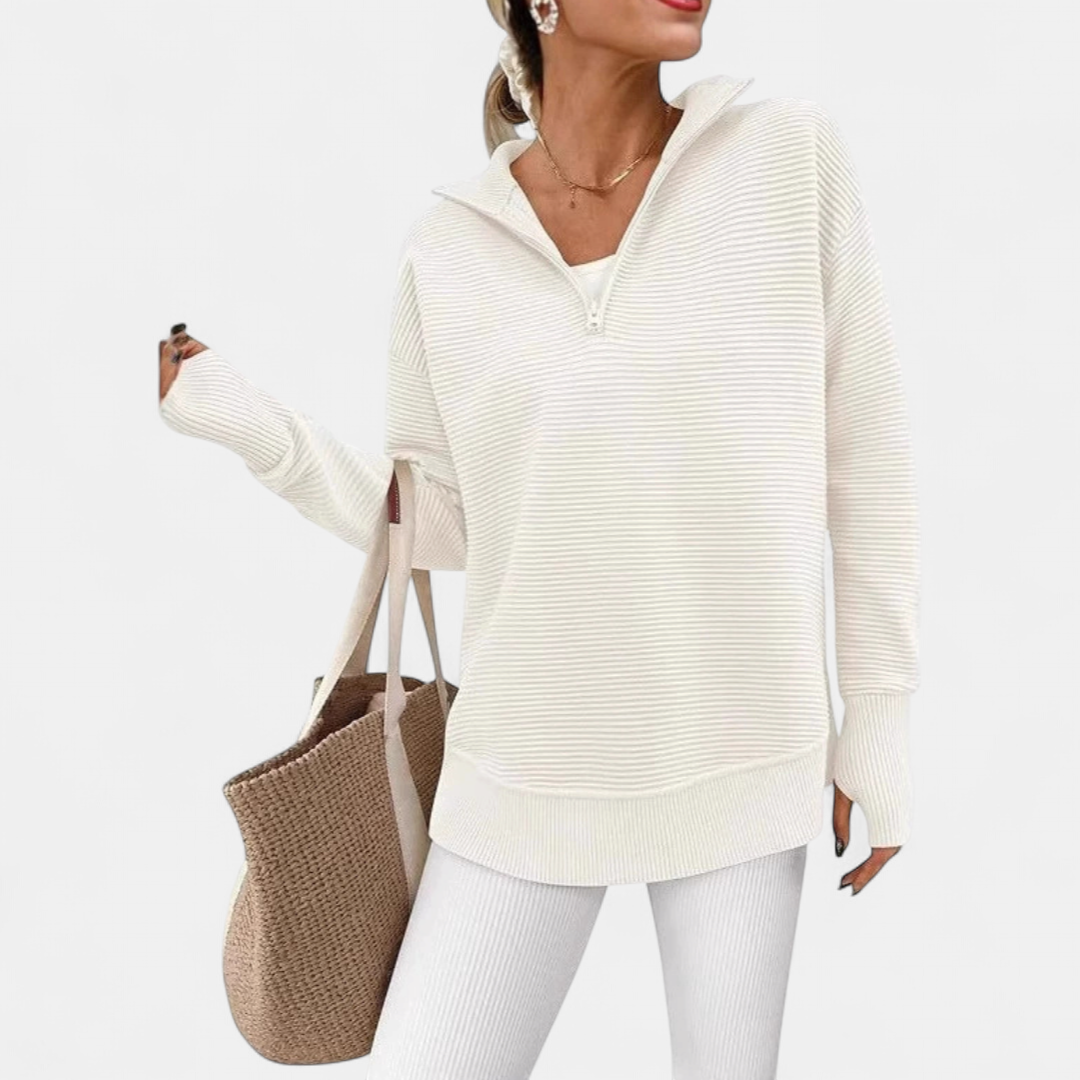 WAVERLY™ – Cozy Half-Zip Ribbed Sweater