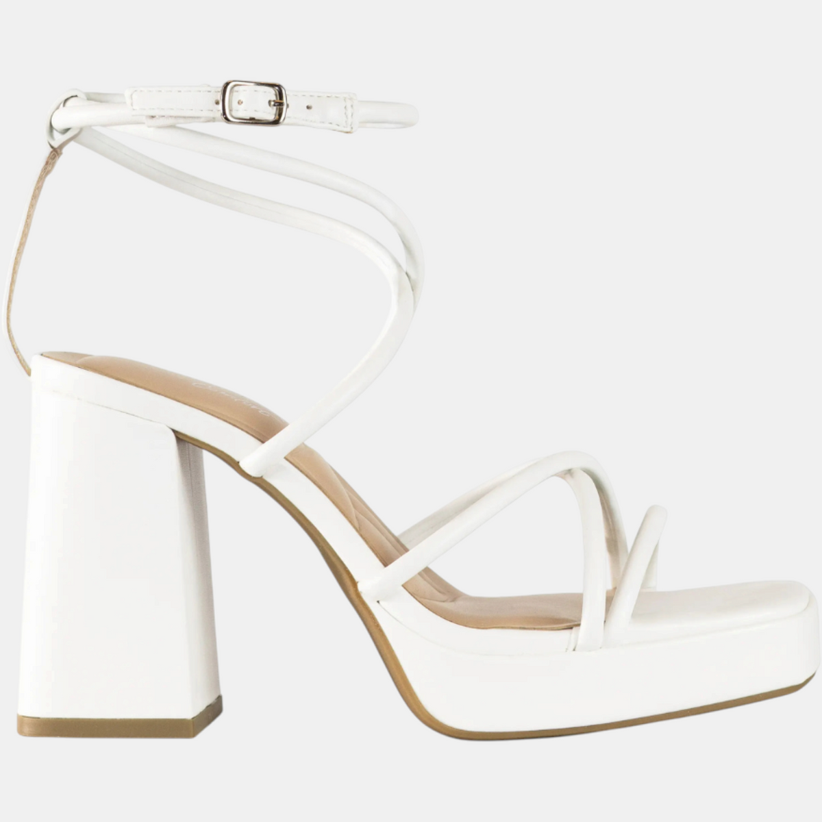 Women's Platform Block Heel Strappy Square Toe Sandals