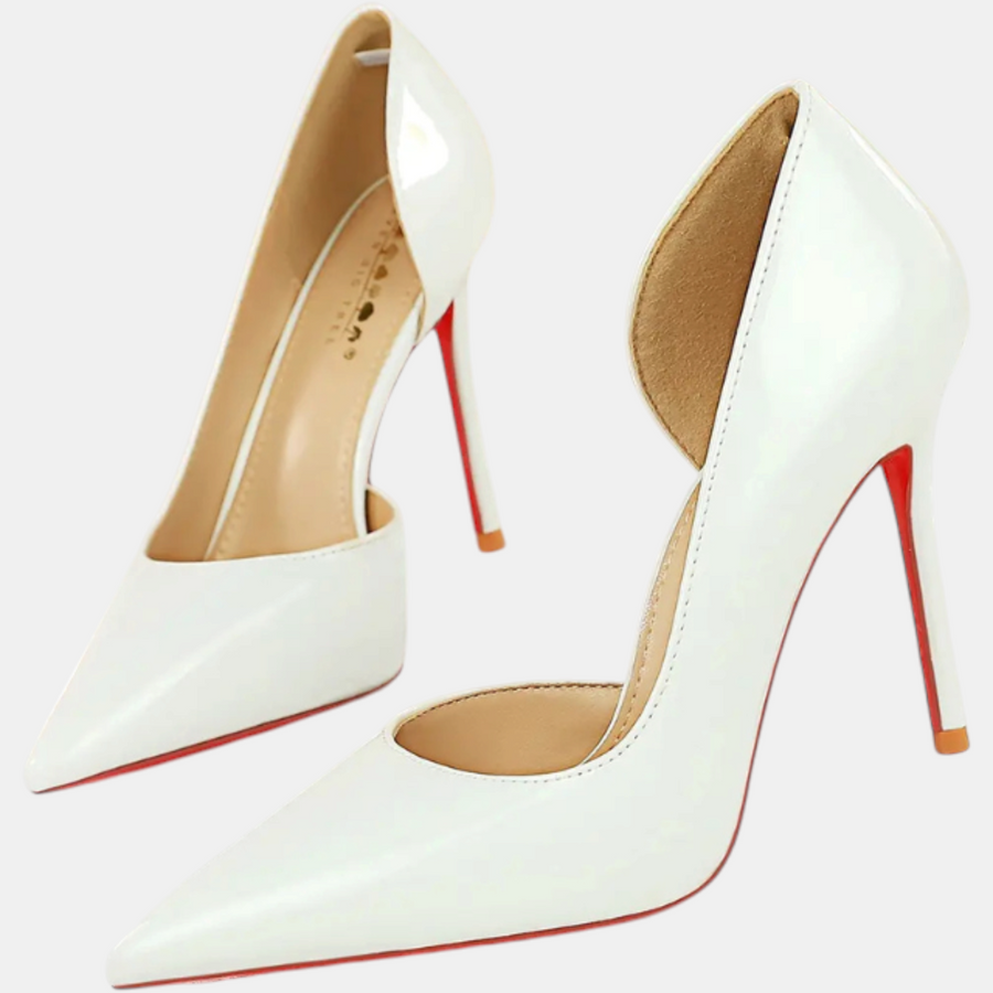 Women's Patent Leather Pointed Toe D'Orsay Stiletto Heels