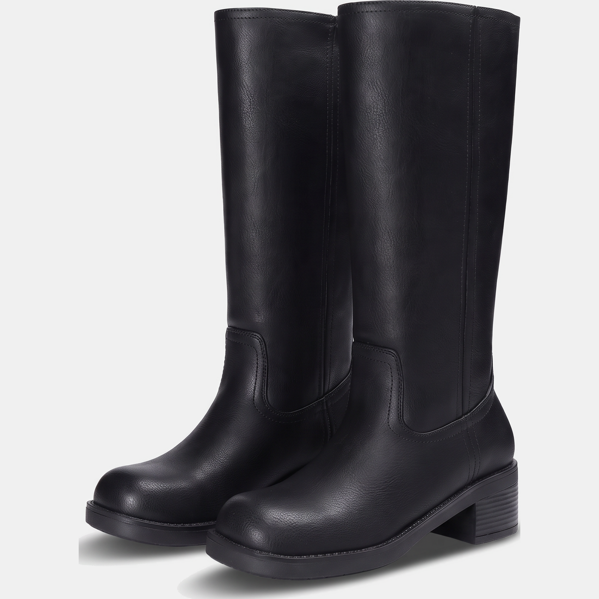Women's Square Toe Block Heel Knee High Boots