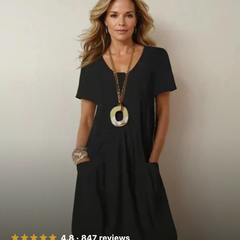 Kwani Easy Casual Flow Dress in black