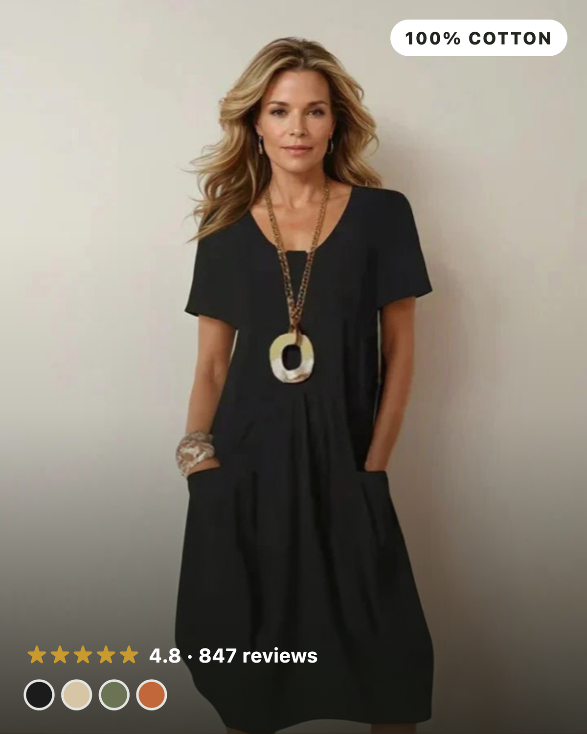 Kwani Easy Casual Flow Dress in black